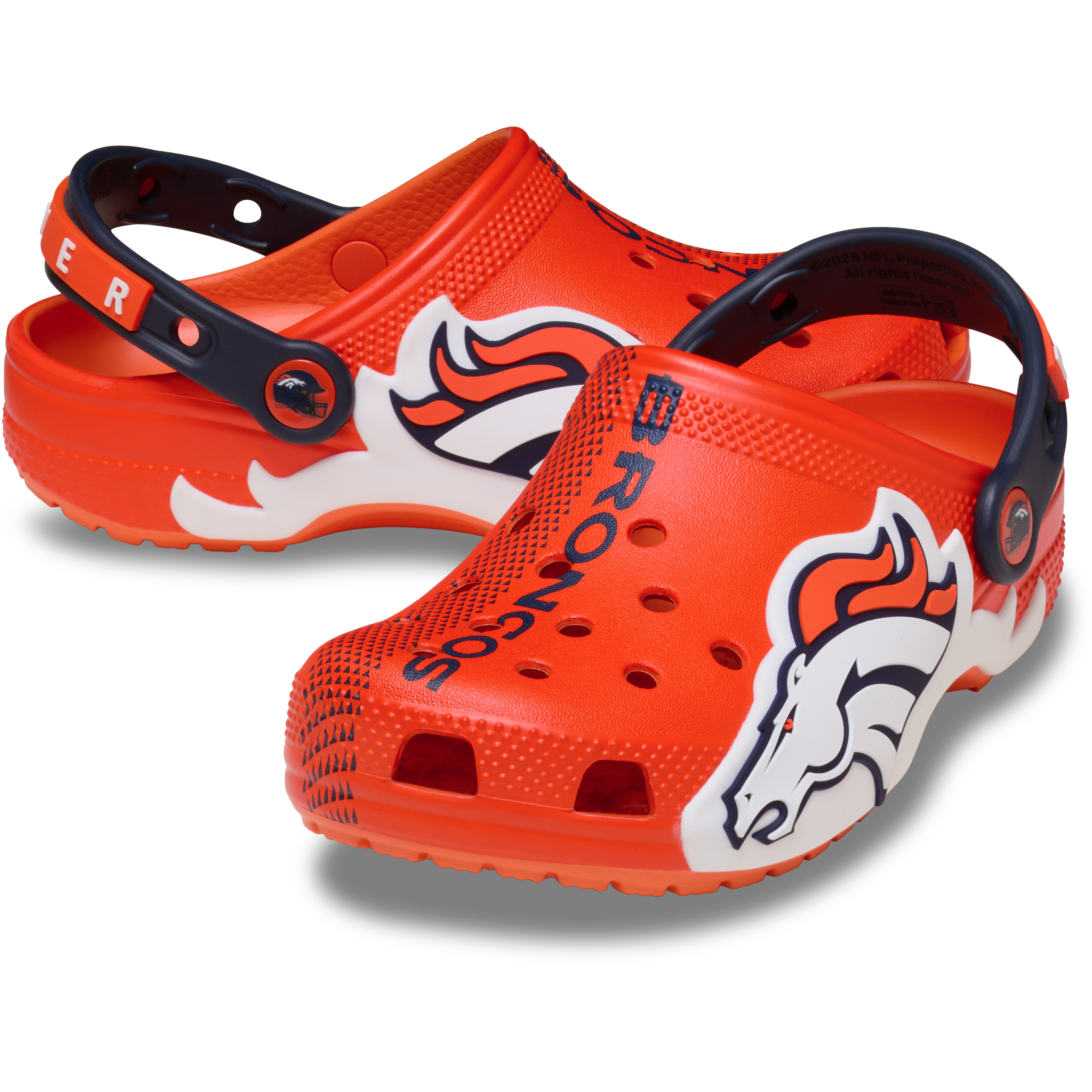Sabots classiques Crocs orange Denver Broncos pour tout-petits