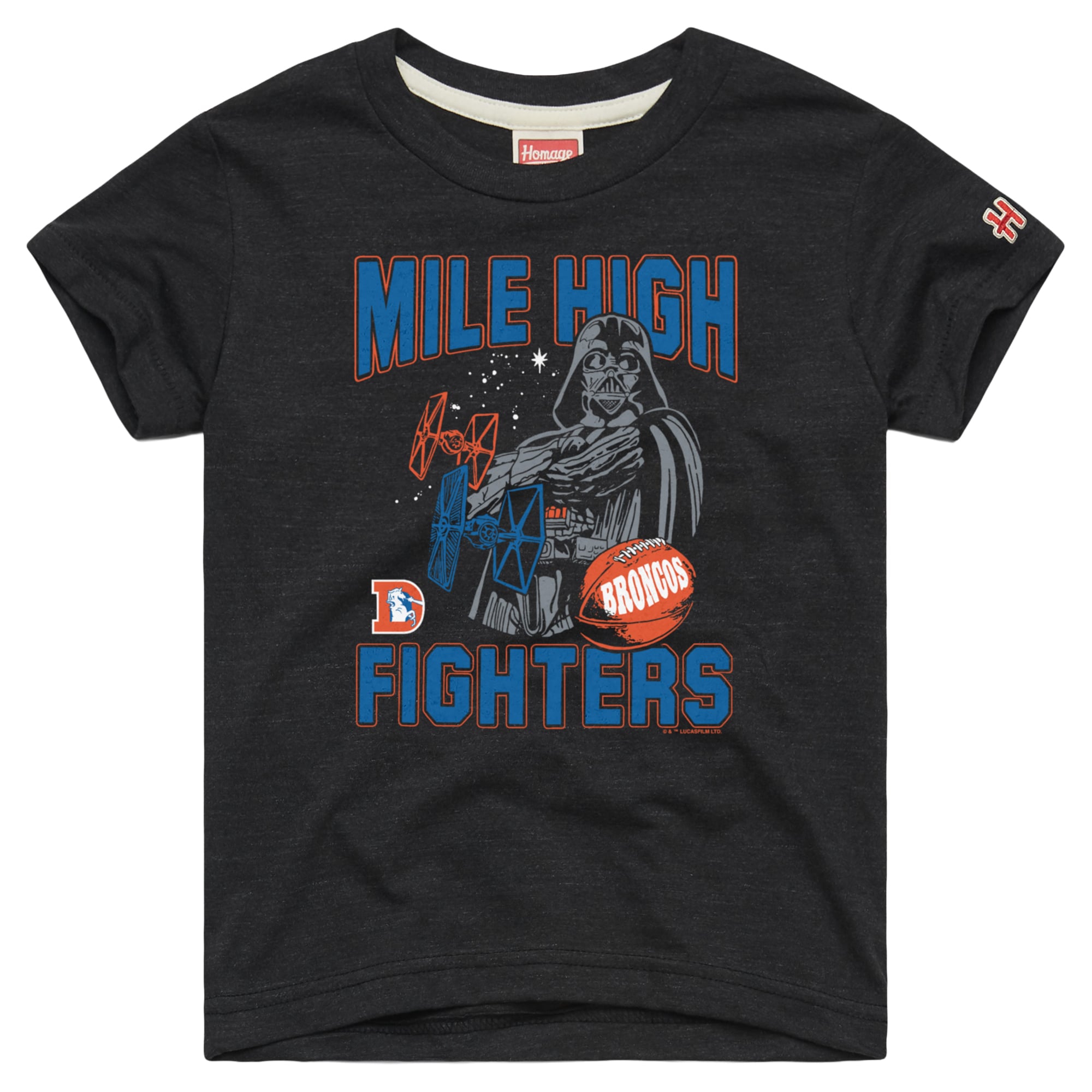 T-shirt pour tout-petit Homon Charcoal Denver Broncos NFL x Star Wars Dark Side Tri-Blend