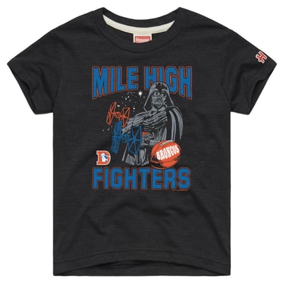  Denver Broncos Homage Toddler NFL x Star Wars Dark Side Tri-Blend T-Shirt - Charcoal