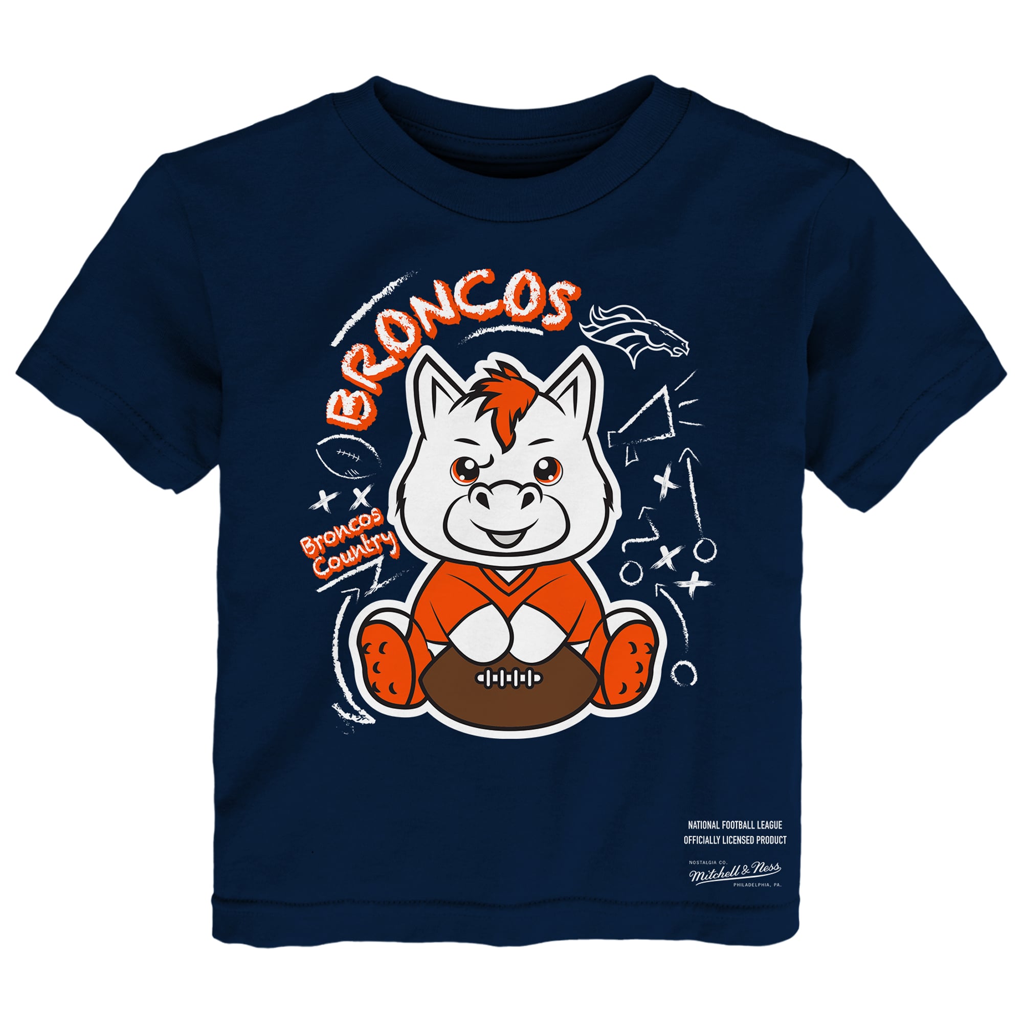 Toddler Mitchell & Ness Navy/Gray Denver Broncos Two-Pack Sketched Up T-Shirt Set
