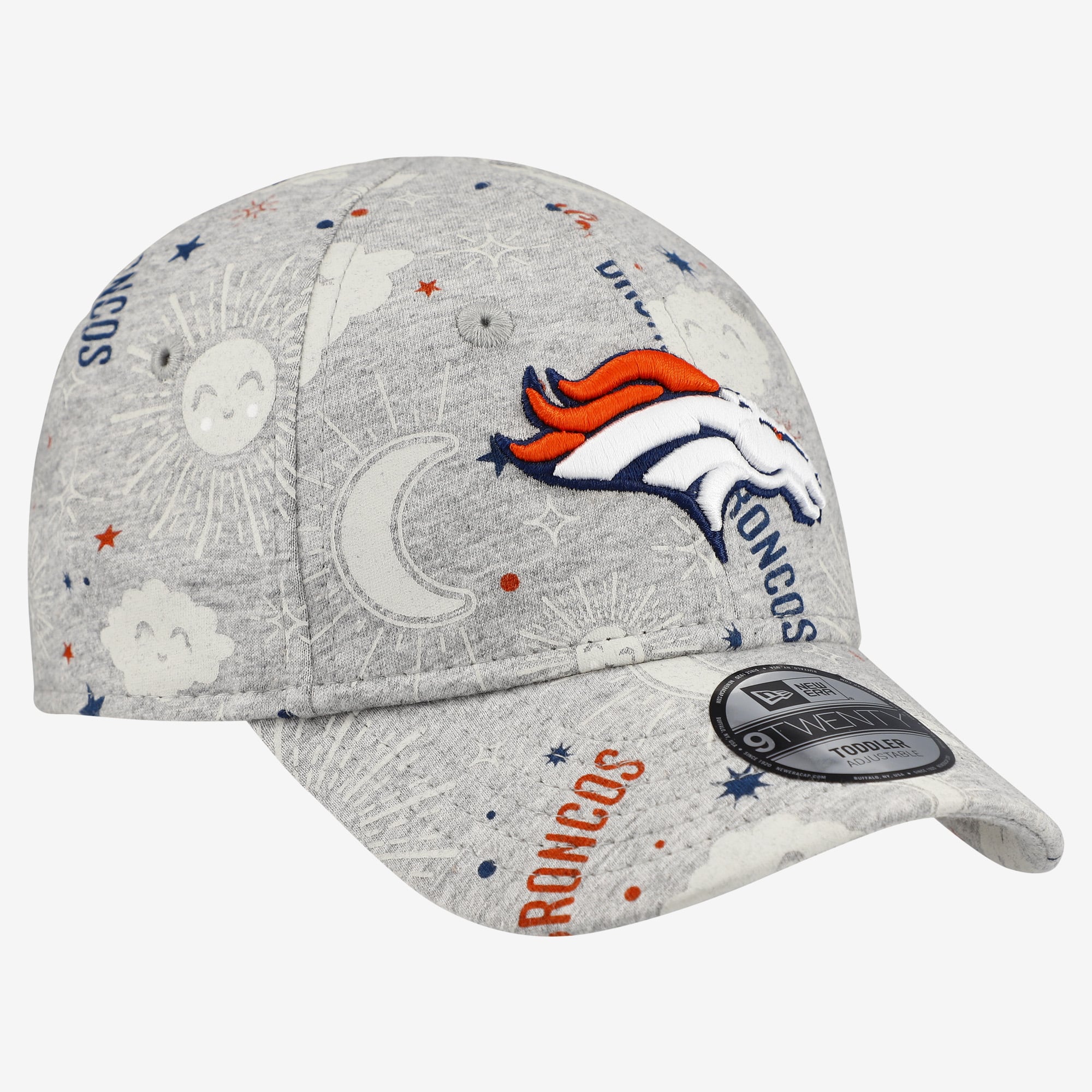 Toddler New Era Heather Gray Denver Broncos Sky 9TWENTY Adjustable Hat