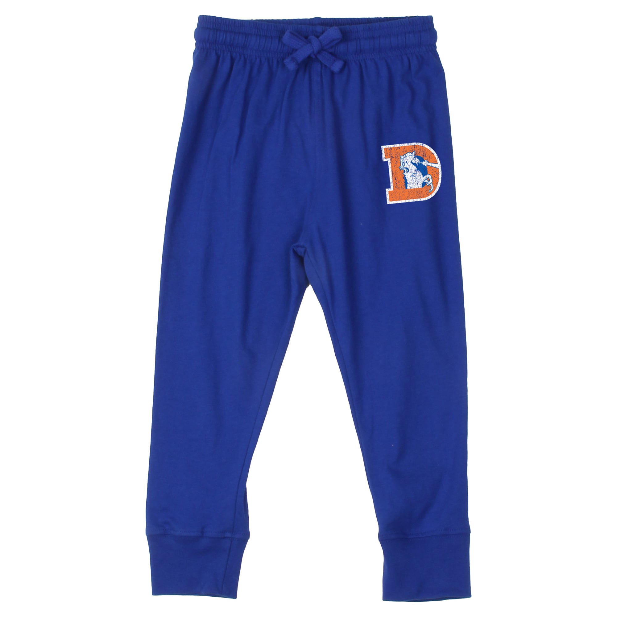 Toddler Wes & Willy Heather Gray/Royal Denver Broncos Henley Hoodie Sweatpants Set