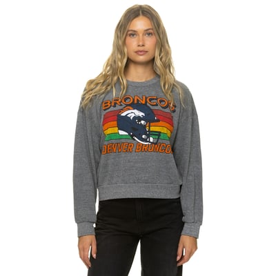 Denver Broncos Aviator Nation Unisex Relaxed Tri-Blend Sweatshirt - Heather Gray