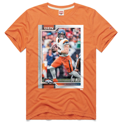 Bo Nix Denver Broncos Homage Unisex NFL Topps Trading Card Tri-Blend T-Shirt - Orange