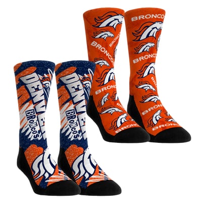 Denver Broncos Rock Em Unisex Team Blast Two-Pack Crew Socks