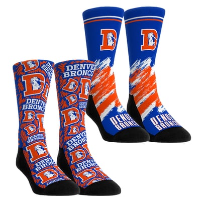  Denver Broncos Rock Em Unisex Throwback Two-Pack Crew Socks Set - Navy
