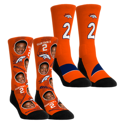 Patrick Surtain II Denver Broncos Rock Em Unisex Player Football Guy Two-Pack Crew Sock Set