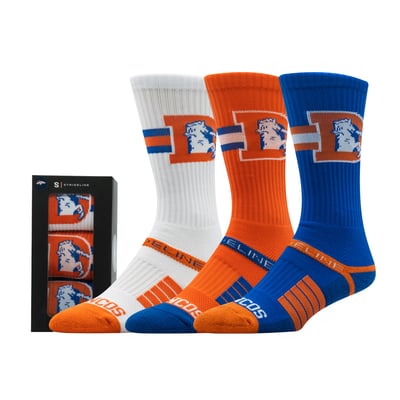 Denver Broncos Strideline Unisex Retro Premium 3-Pack Knit Crew Socks Set