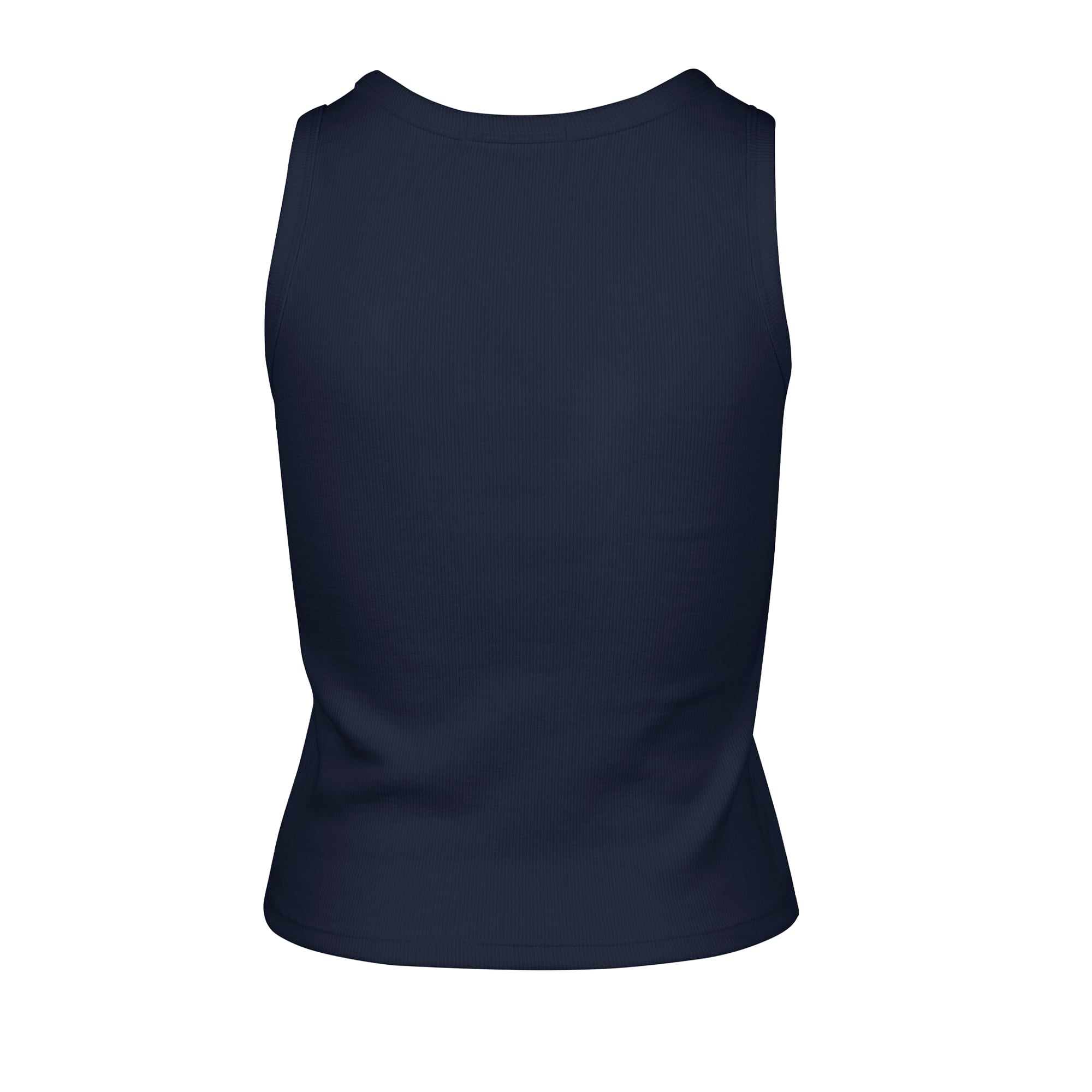 Débardeur court côtelé à coupe droite pour femme, modèle 47, Denver Broncos, bleu marine