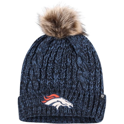 Denver Broncos '47 Women's Meeko Cuffed Knit Hat with Pom - Navy