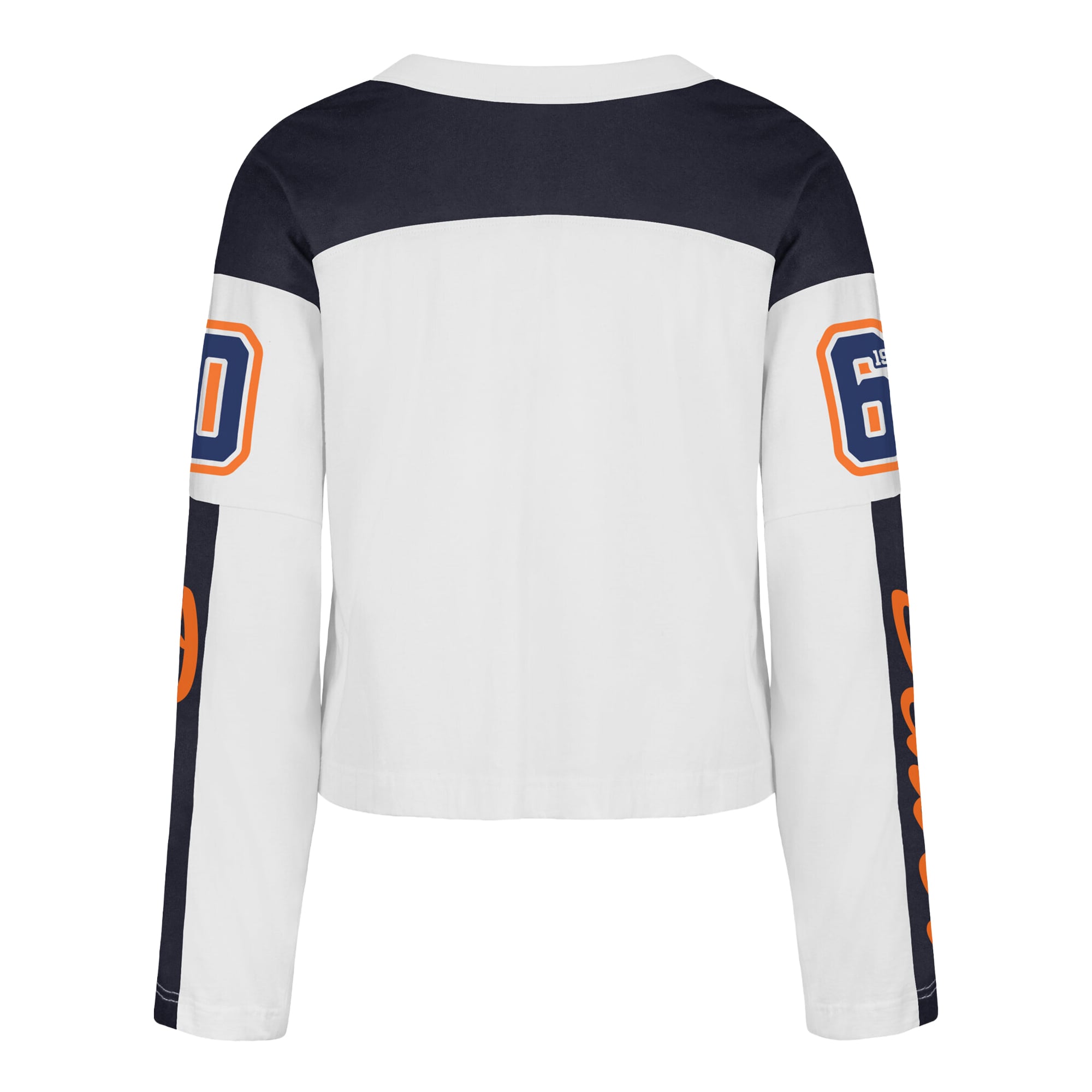 T-shirt à manches longues et col en V blanc Denver Broncos '47 pour femme