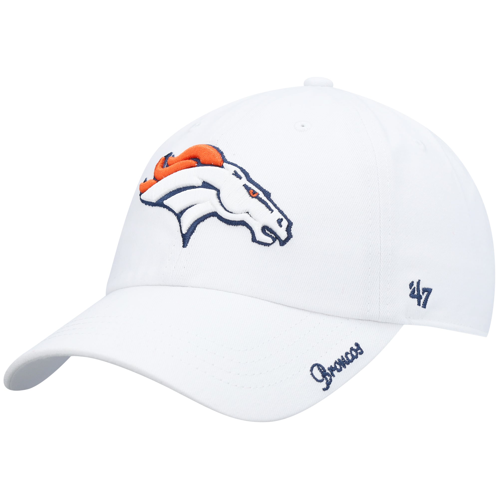 Women's '47 White Denver Broncos Miata Clean Up Logo Adjustable Hat