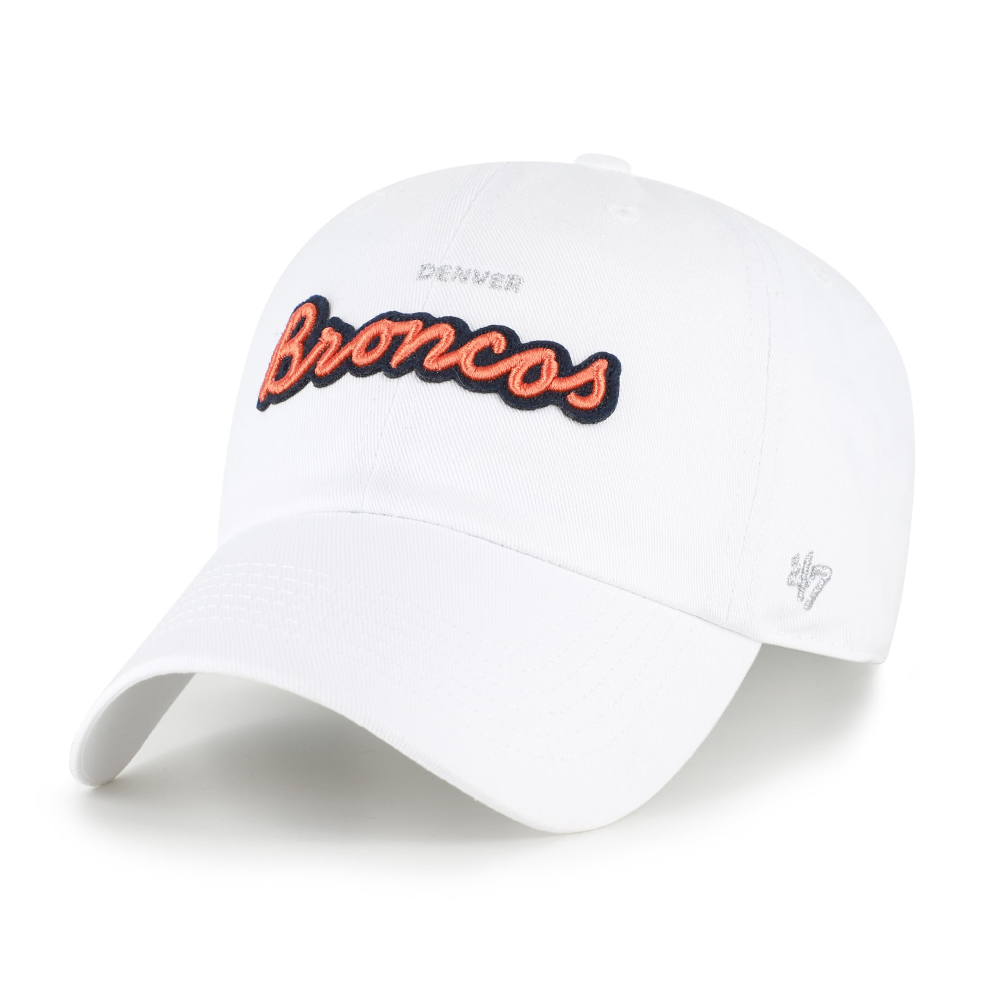 Women's '47 White Denver Broncos Trendy Script Clean Up Adjustable Hat