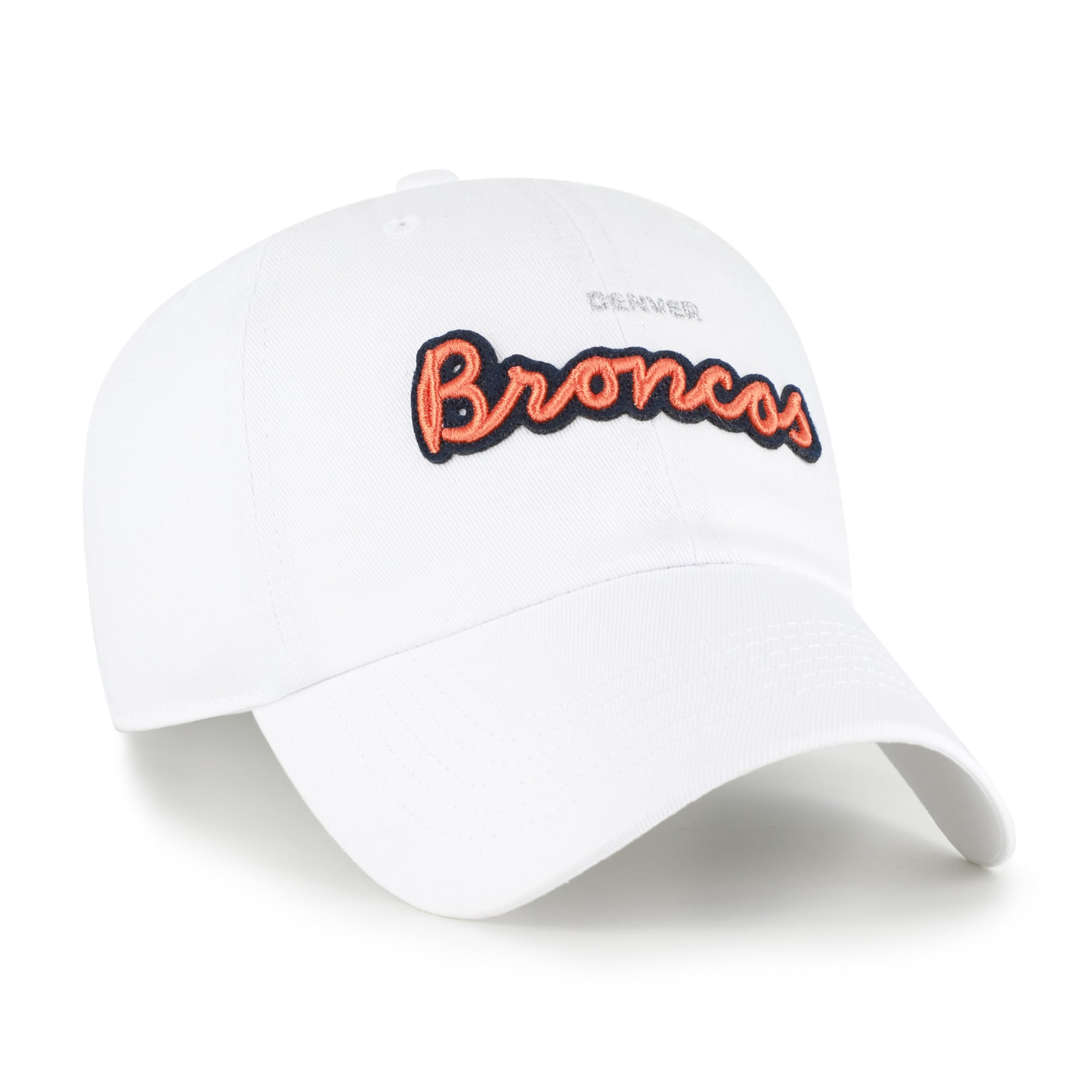 Women's '47 White Denver Broncos Trendy Script Clean Up Adjustable Hat