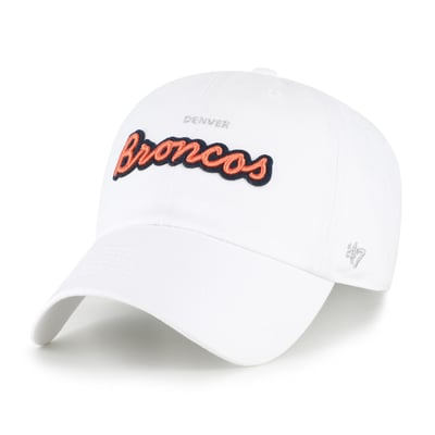  Denver Broncos '47 Women's Trendy Script Clean Up Adjustable Hat - White