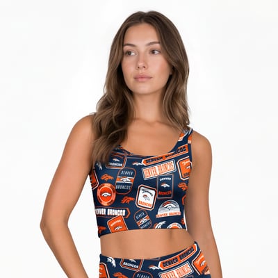 Denver Broncos Concepts Sport Women's Grady Allover Print Bralette - Navy
