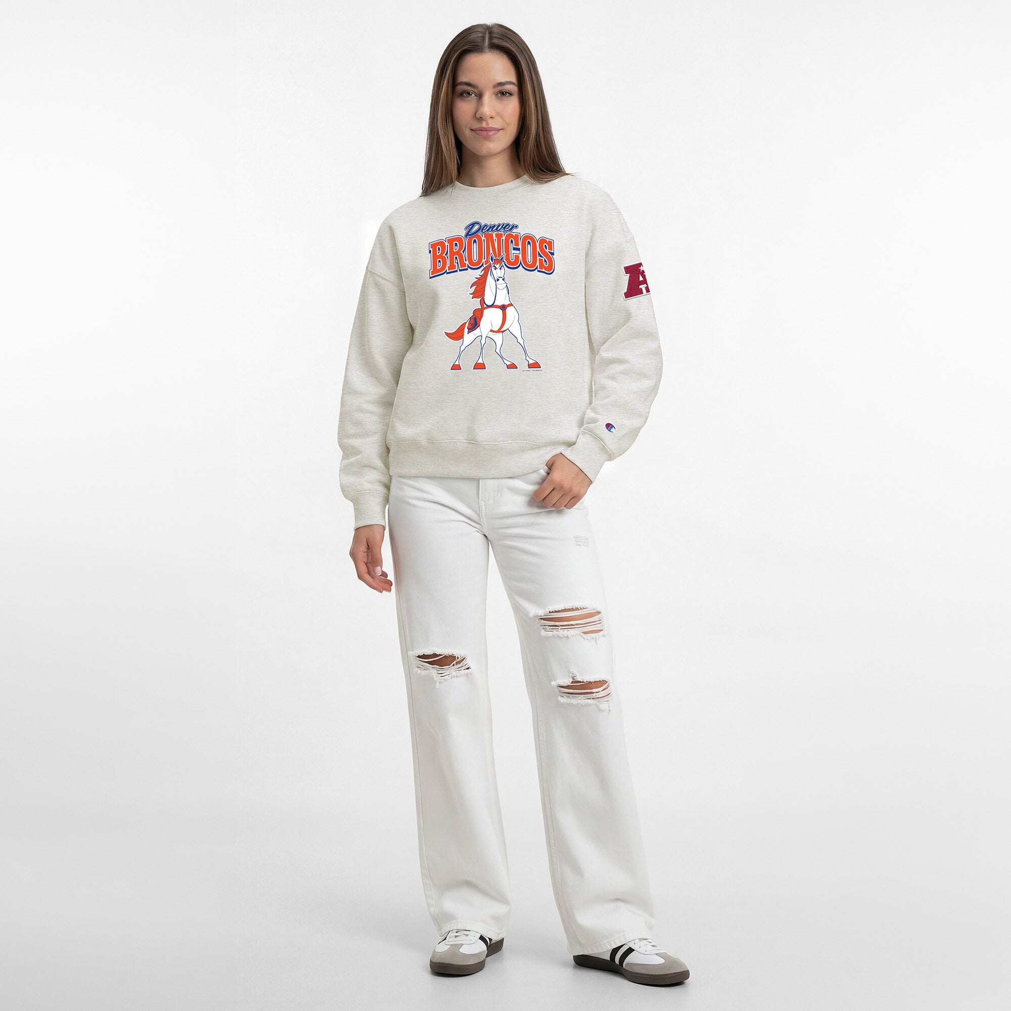 Sweat-shirt polaire Disney x Champion couleur avoine Denver Broncos All-Star pour femme