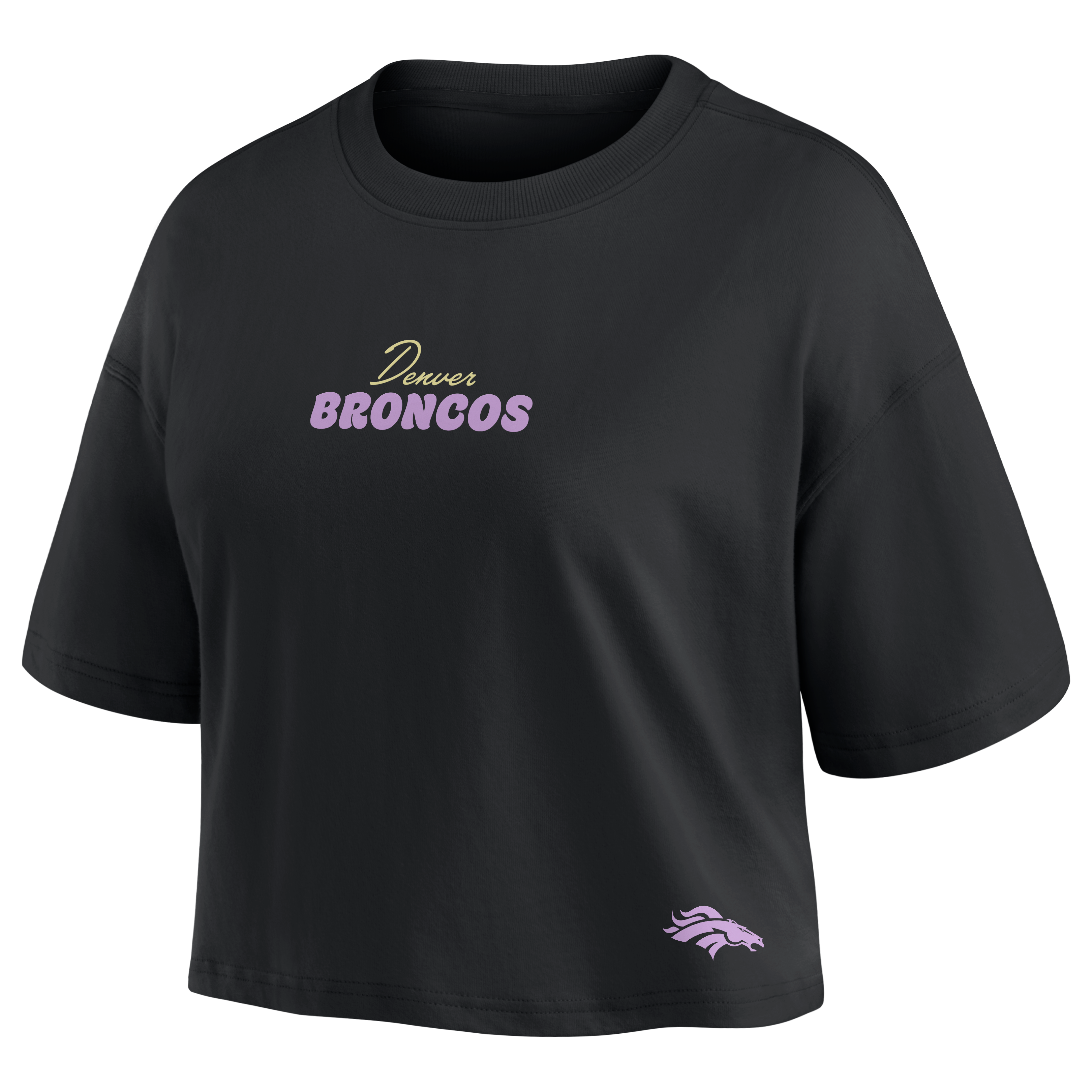 T-shirt court noir Fanatics Bo Nix Denver Broncos pour femmes