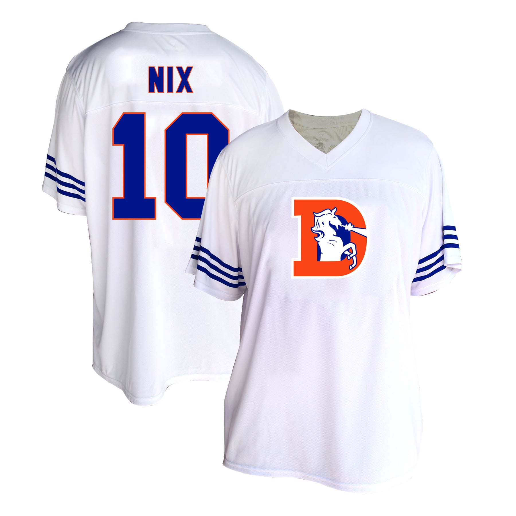 Maillot de mode grande taille Fanatics Bo Nix blanc Denver Broncos pour femmes