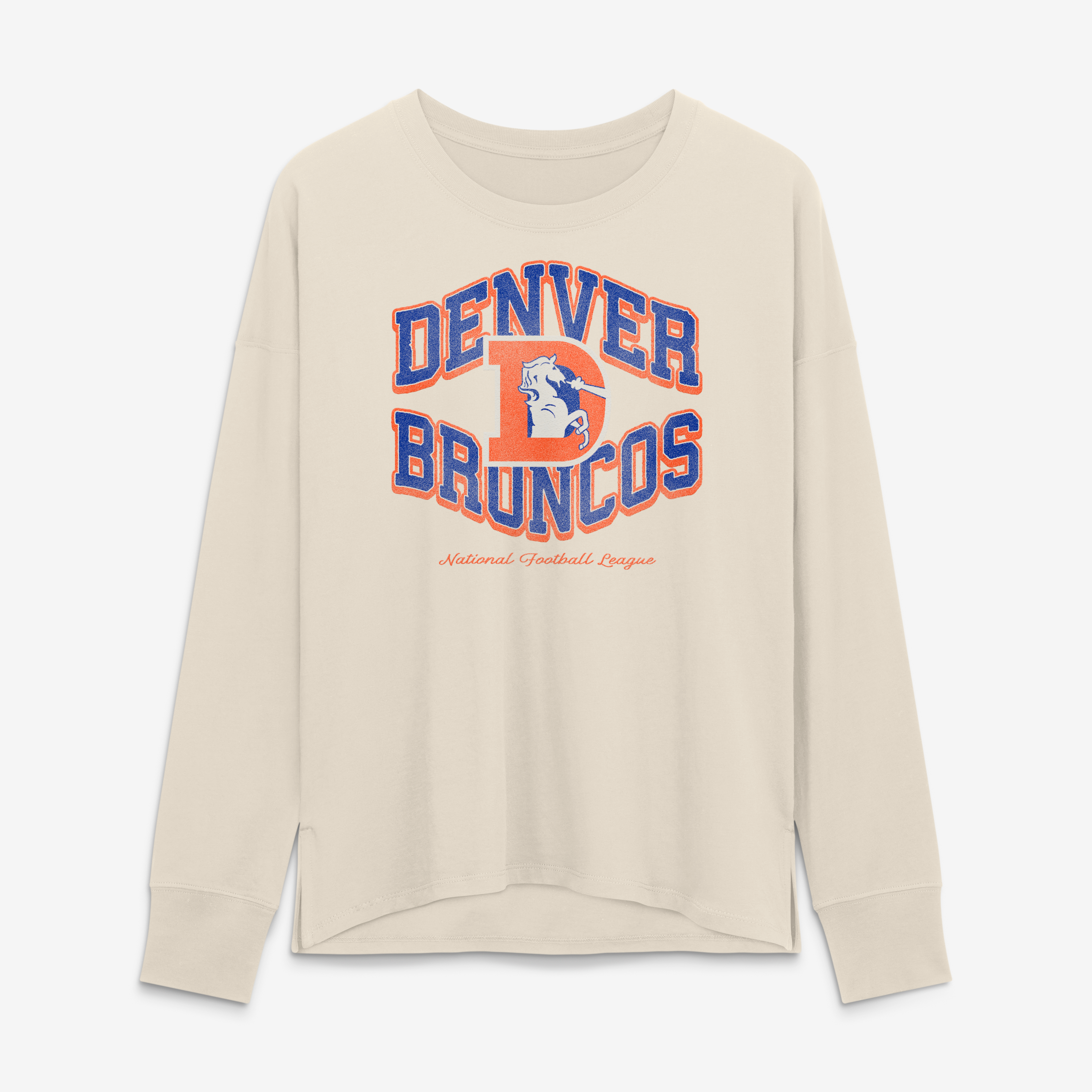 Women's Fanatics Cream Denver Broncos Heritage Legacy Long Sleeve T-Shirt