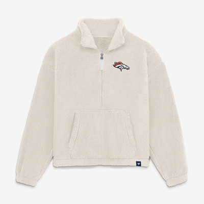 Denver Broncos Fanatics Women's Oversized Breakout Sherpa Half-Zip Pullover - Cream