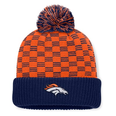  Denver Broncos Fanatics Women's Relic Cuffed Knit Hat with Pom - Navy