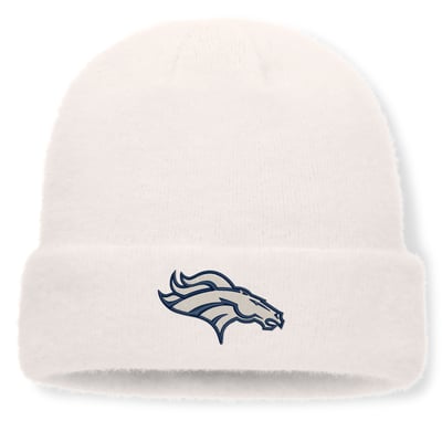 Denver Broncos Fanatics Women's Puff Fuzzy Fleece Cuffed Knit Hat - White