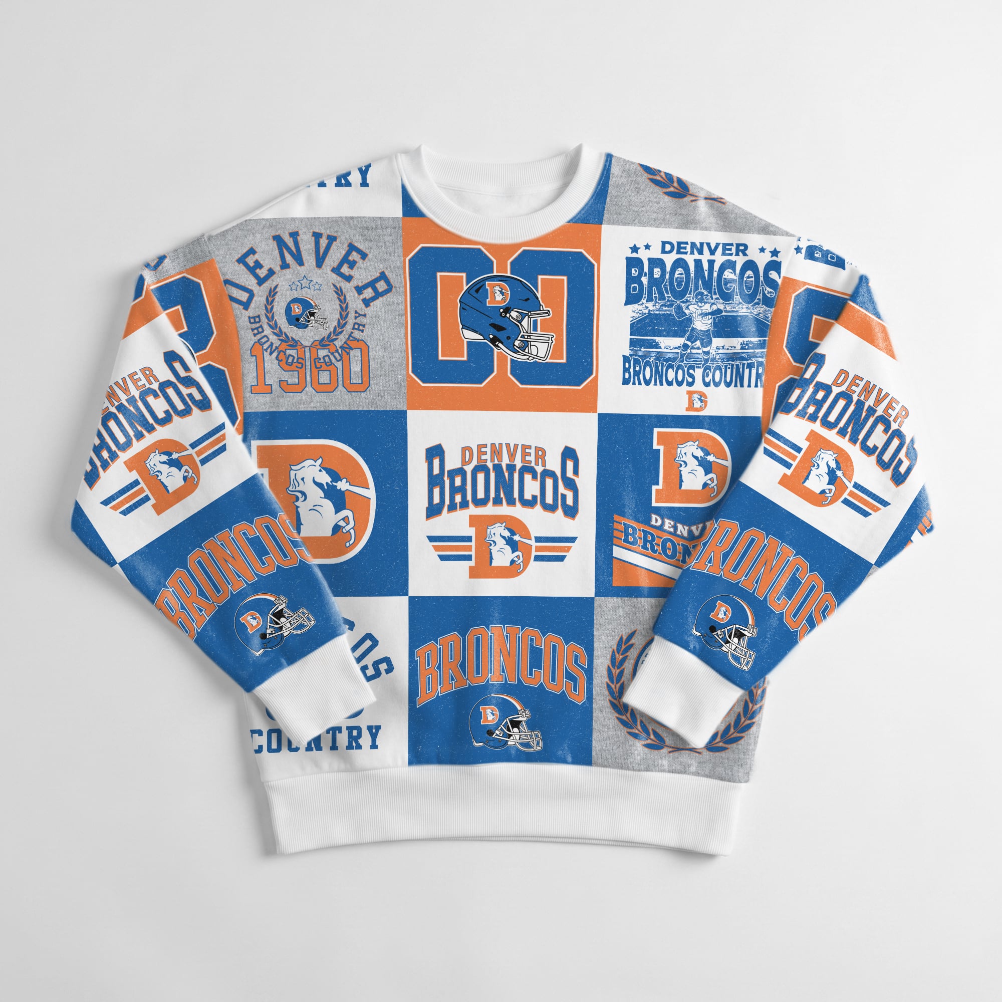 Women's Gameday Couture White Denver Broncos Highlight Reel Repeat Premium Fleece Sweatshirt