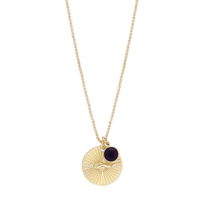  Denver Broncos LUV AJ Women's Spiral and Stone Charm Necklace - Gold