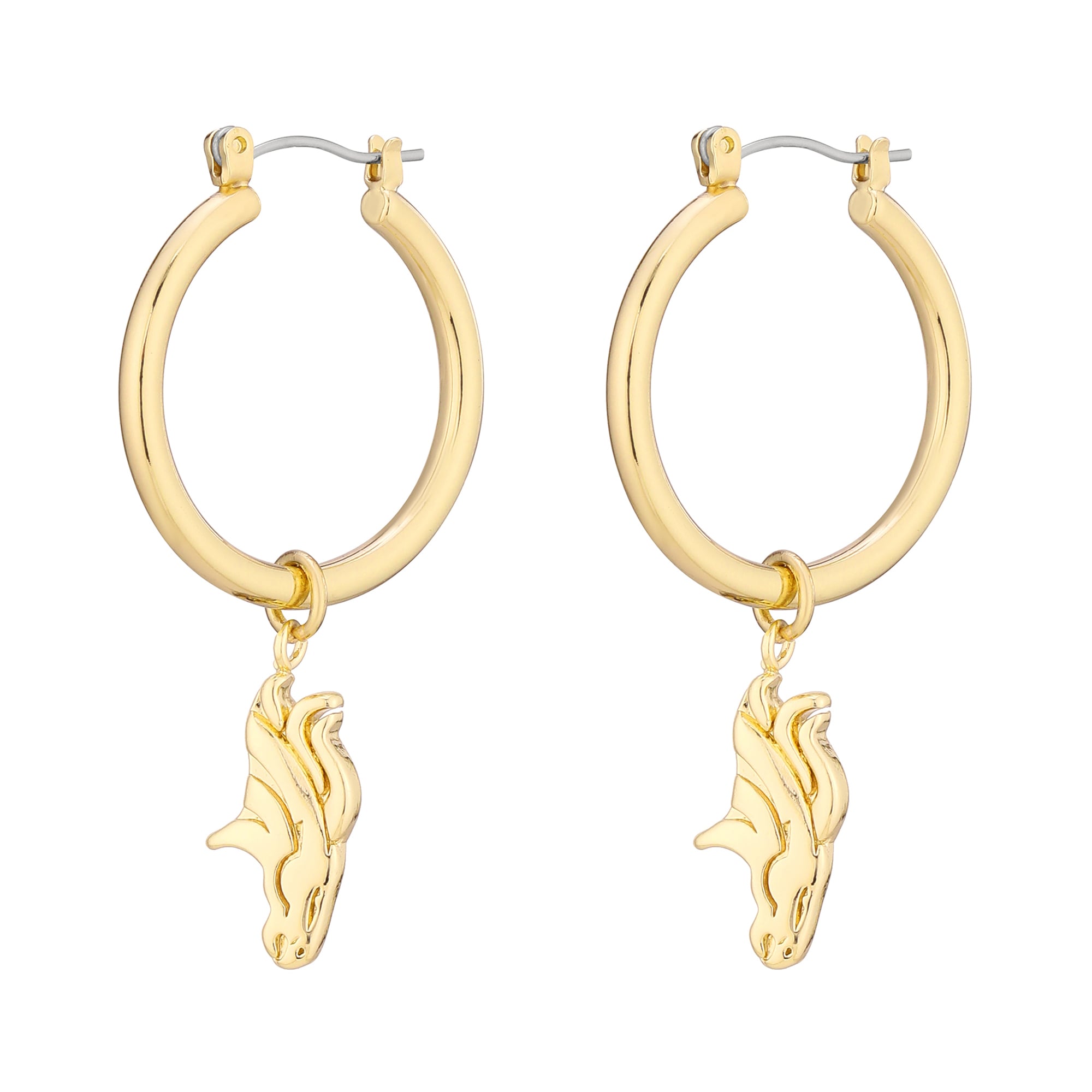 Boucles d'oreilles créoles LUV AJ Gold Denver Broncos XL avec logo pour femmes