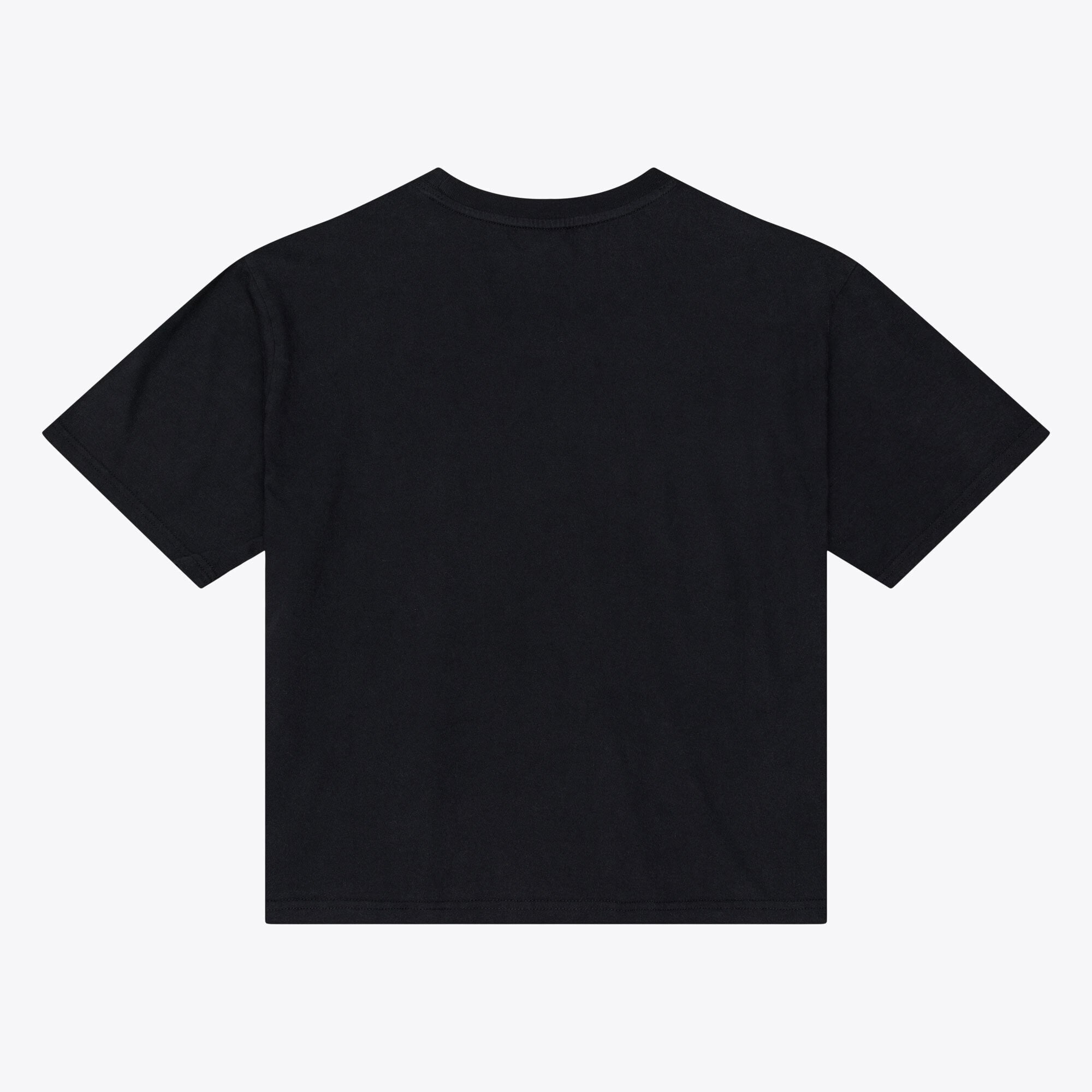Women's Mitchell & Ness Black Denver Broncos Core Essentials Micro Logo Boxy Crop T-Shirt