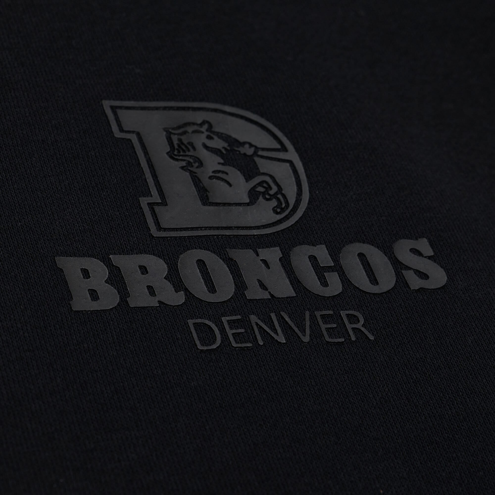 Women's Mitchell & Ness Black Denver Broncos Core Essentials Micro Logo Fleece Sweatshirt