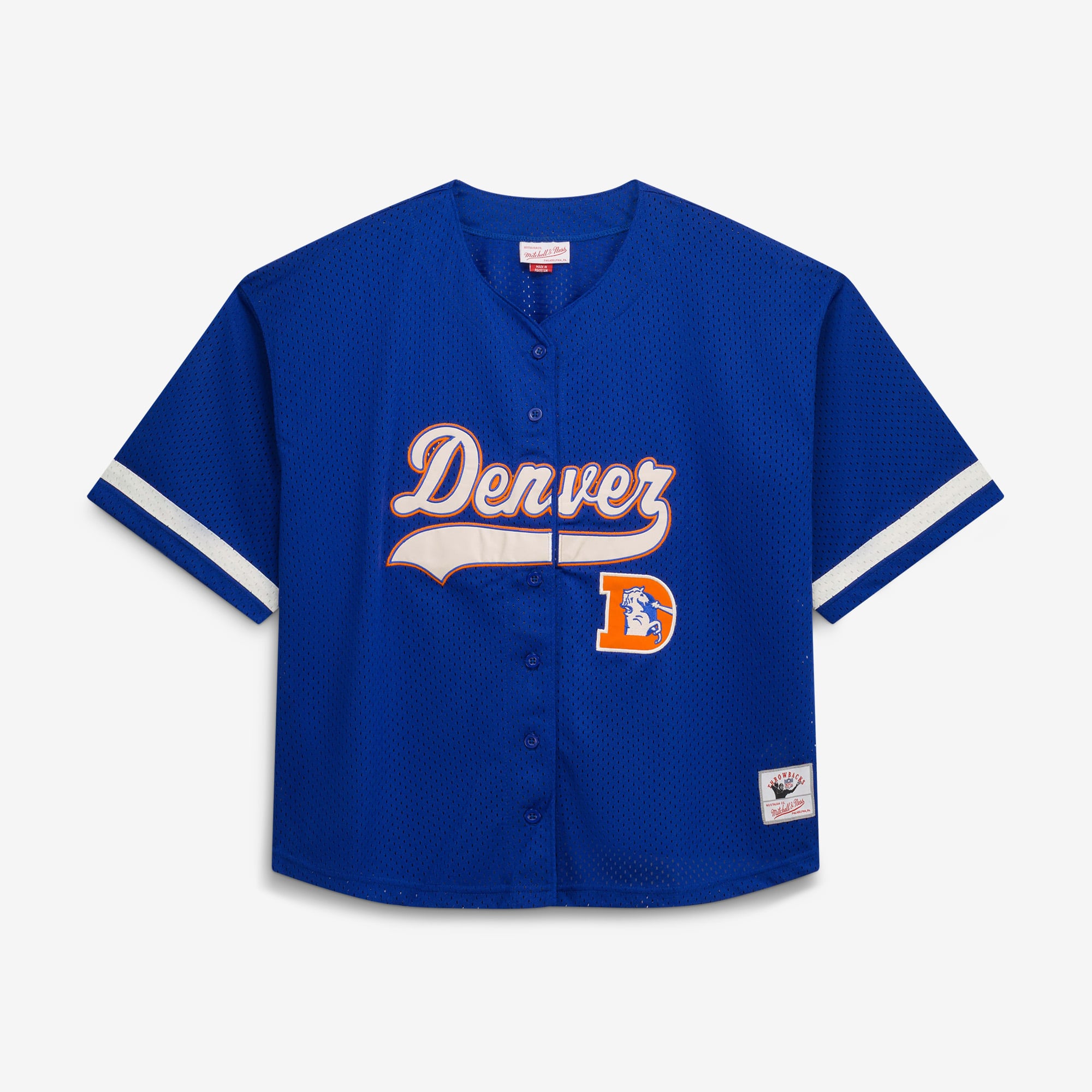 Maillot de baseball rétro Roots grande taille Mitchell & Ness Royal Denver Broncos pour femmes