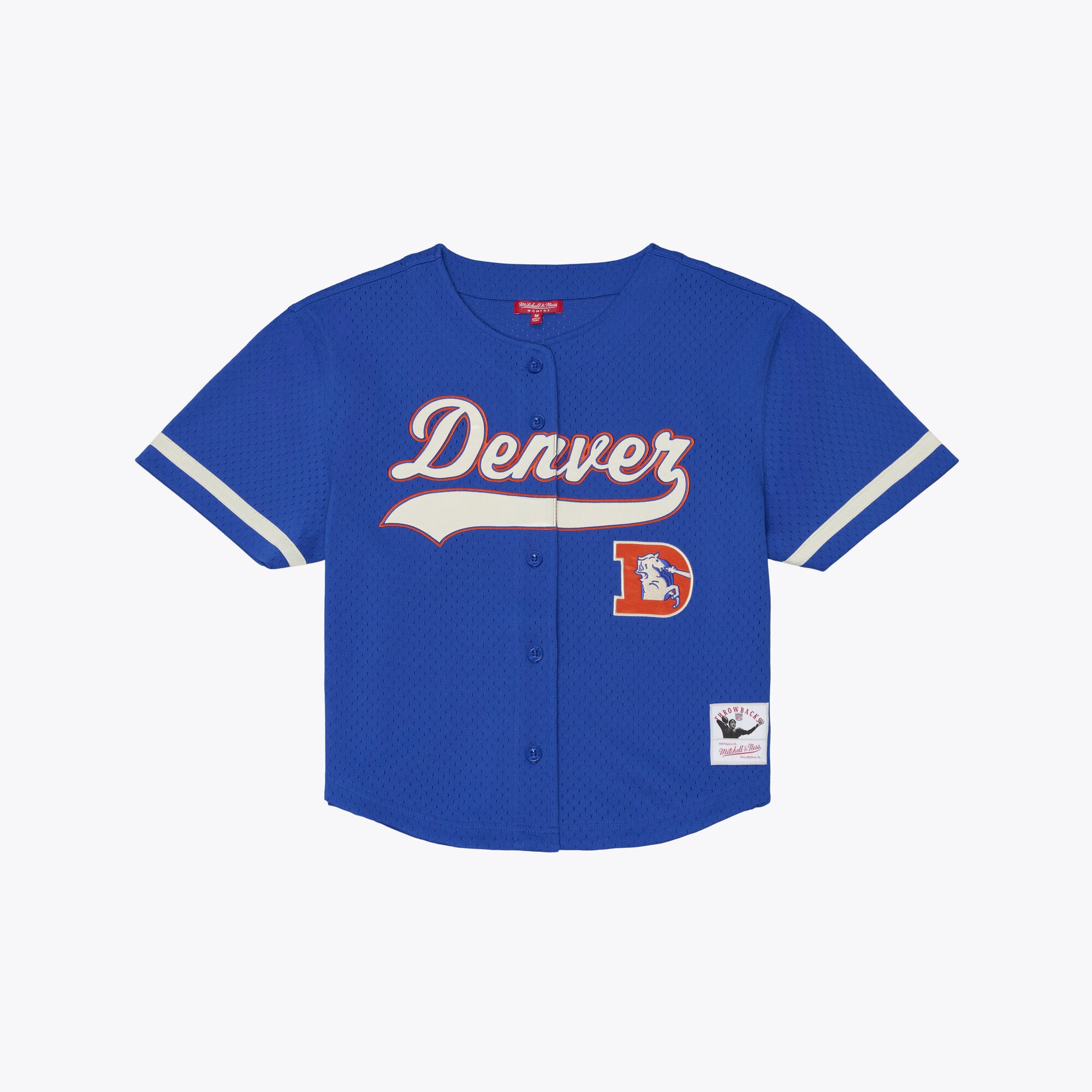 Women's Mitchell & Ness Royal Denver Broncos Retro Roots Baseball Jersey