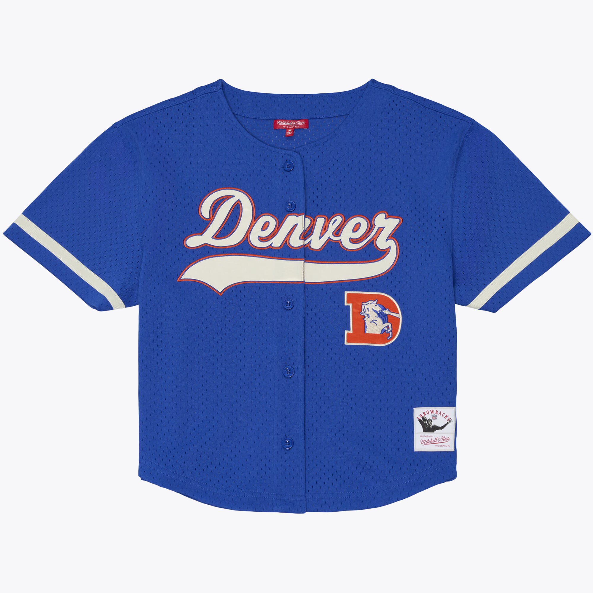 Women's Mitchell & Ness Royal Denver Broncos Retro Roots Baseball Jersey