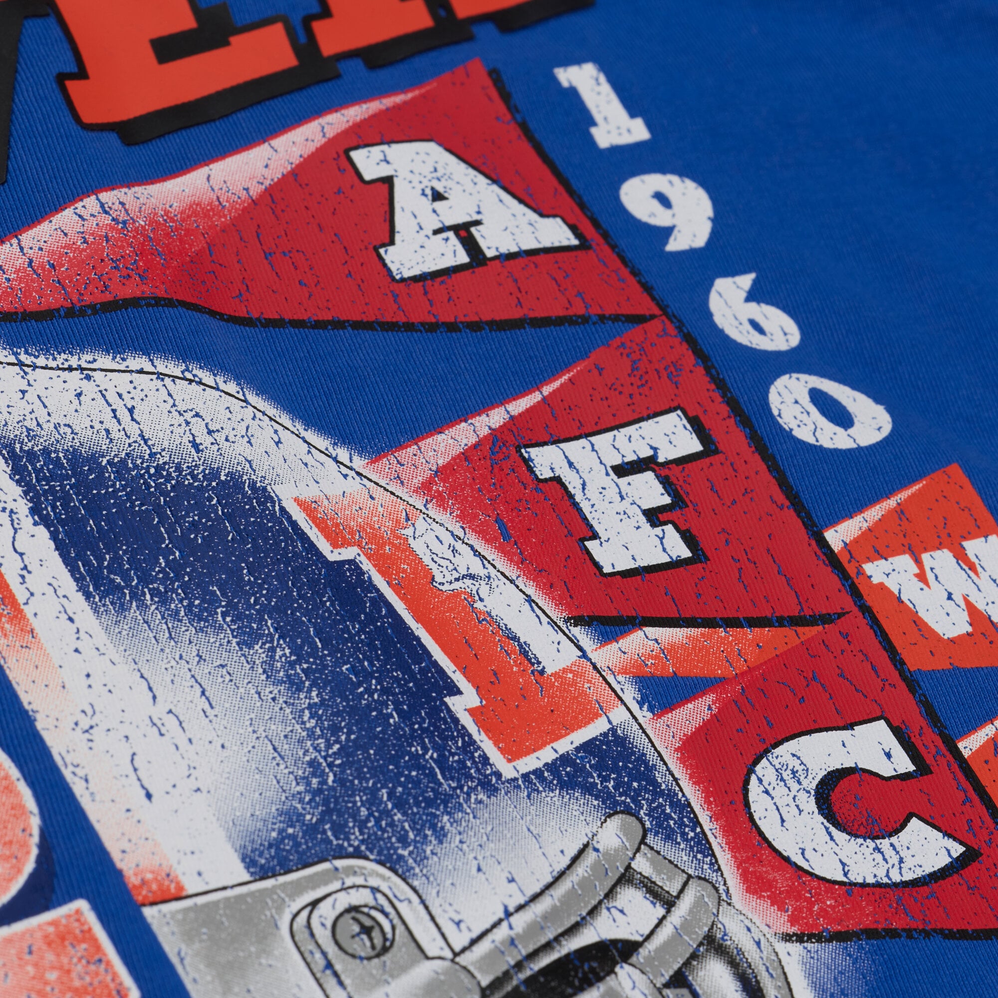 Women's Mitchell & Ness Royal Denver Broncos Street Graphic Boxy Cropped T-Shirt