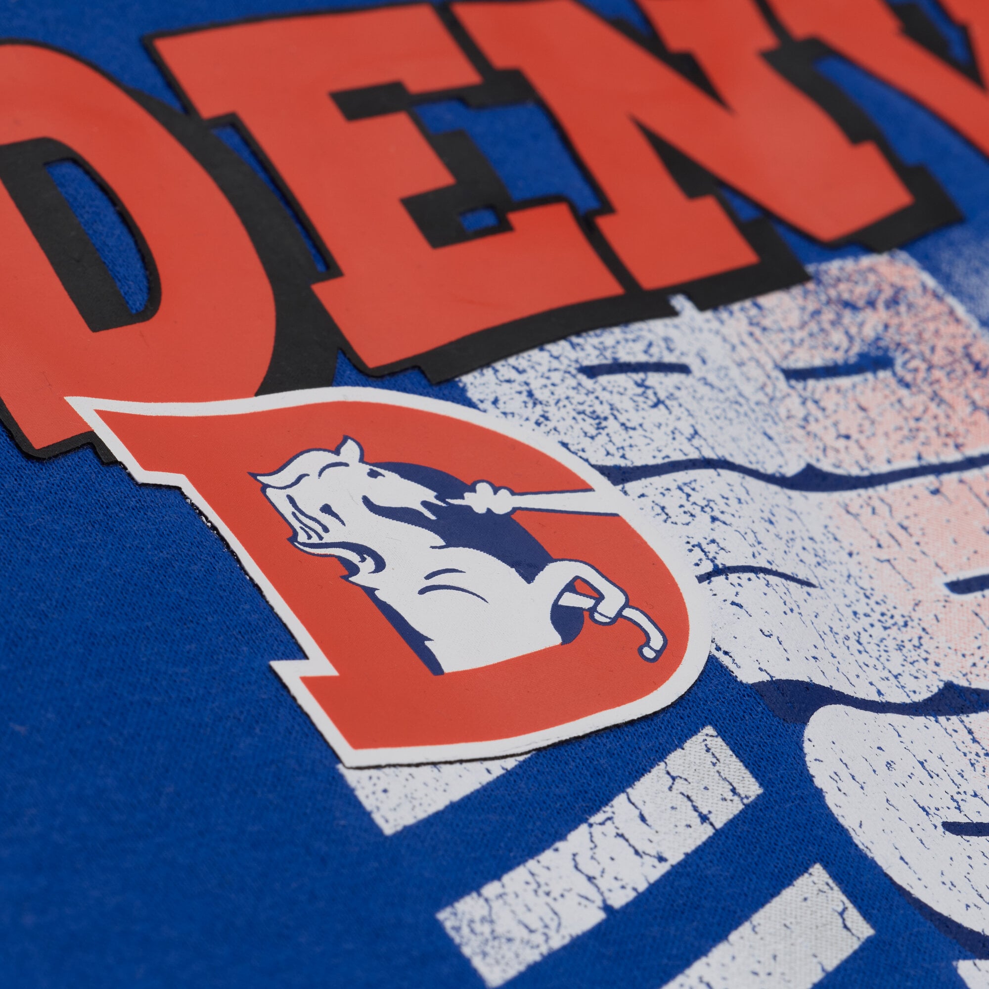 Women's Mitchell & Ness Royal Denver Broncos Street Graphic Crewneck Sweatshirt