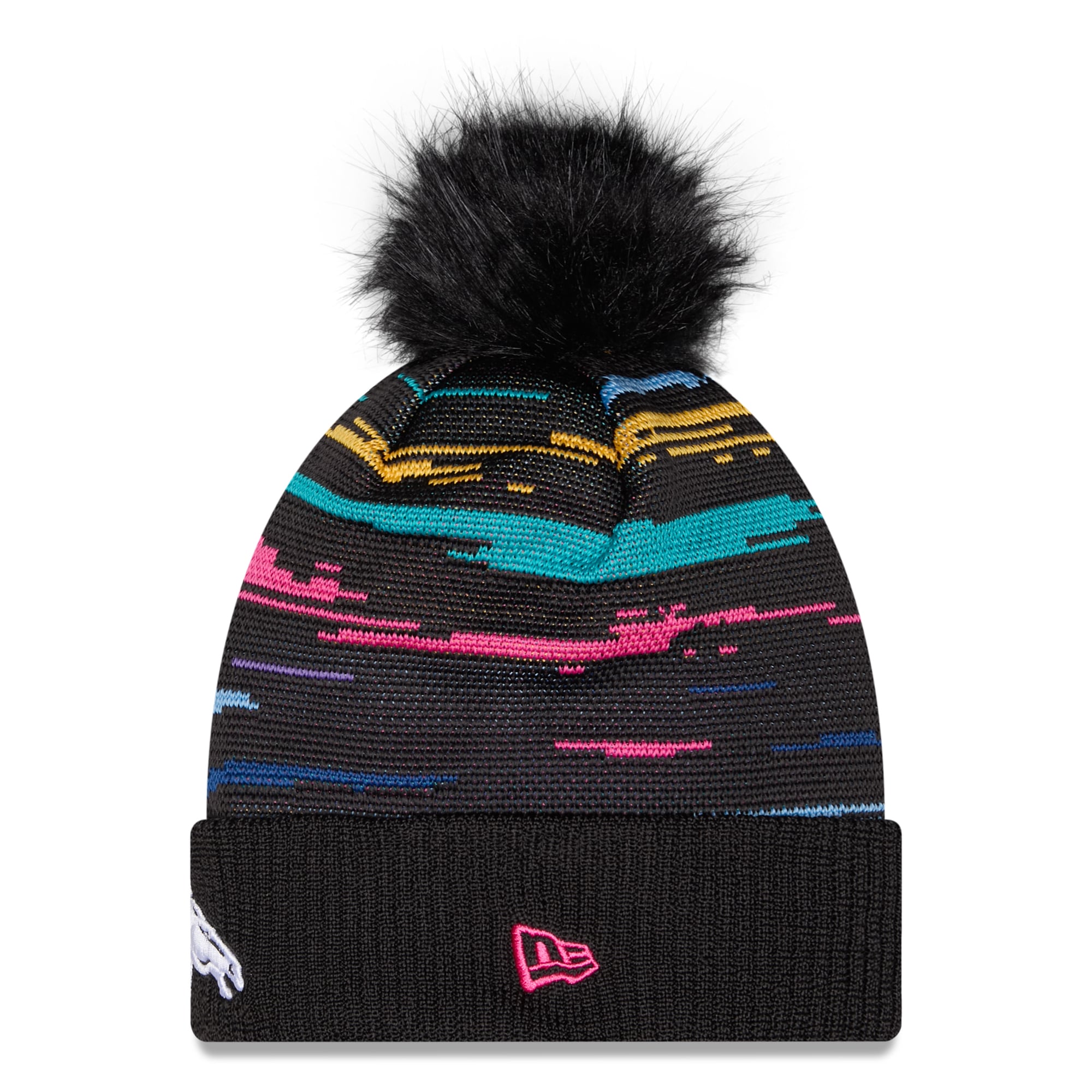Women's New Era Black Denver Broncos 2026 NFL Crucial Catch Cuffed Knit Hat with Pom