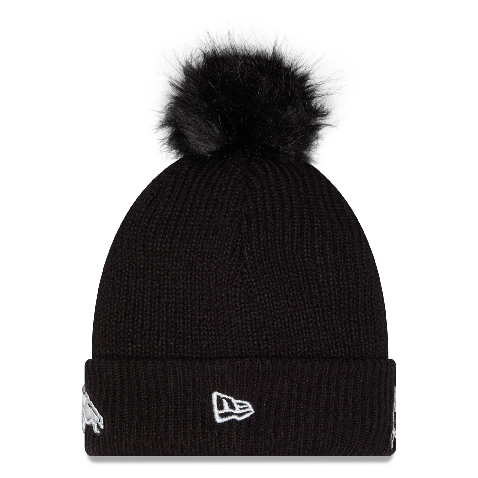 Bonnet à revers New Era noir pour femme, Denver Broncos 2026 Salute To Service, avec pompon