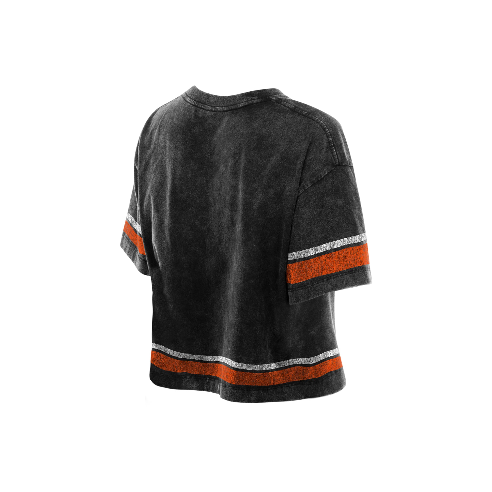 Women's New Era Black Denver Broncos Lifestyle Mineral Wash Boxy Cropped T-Shirt