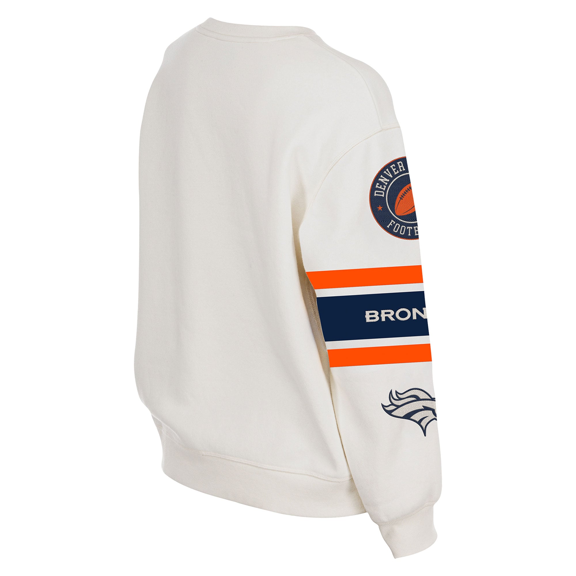Sweat-shirt à col rond New Era crème Denver Broncos pour femme