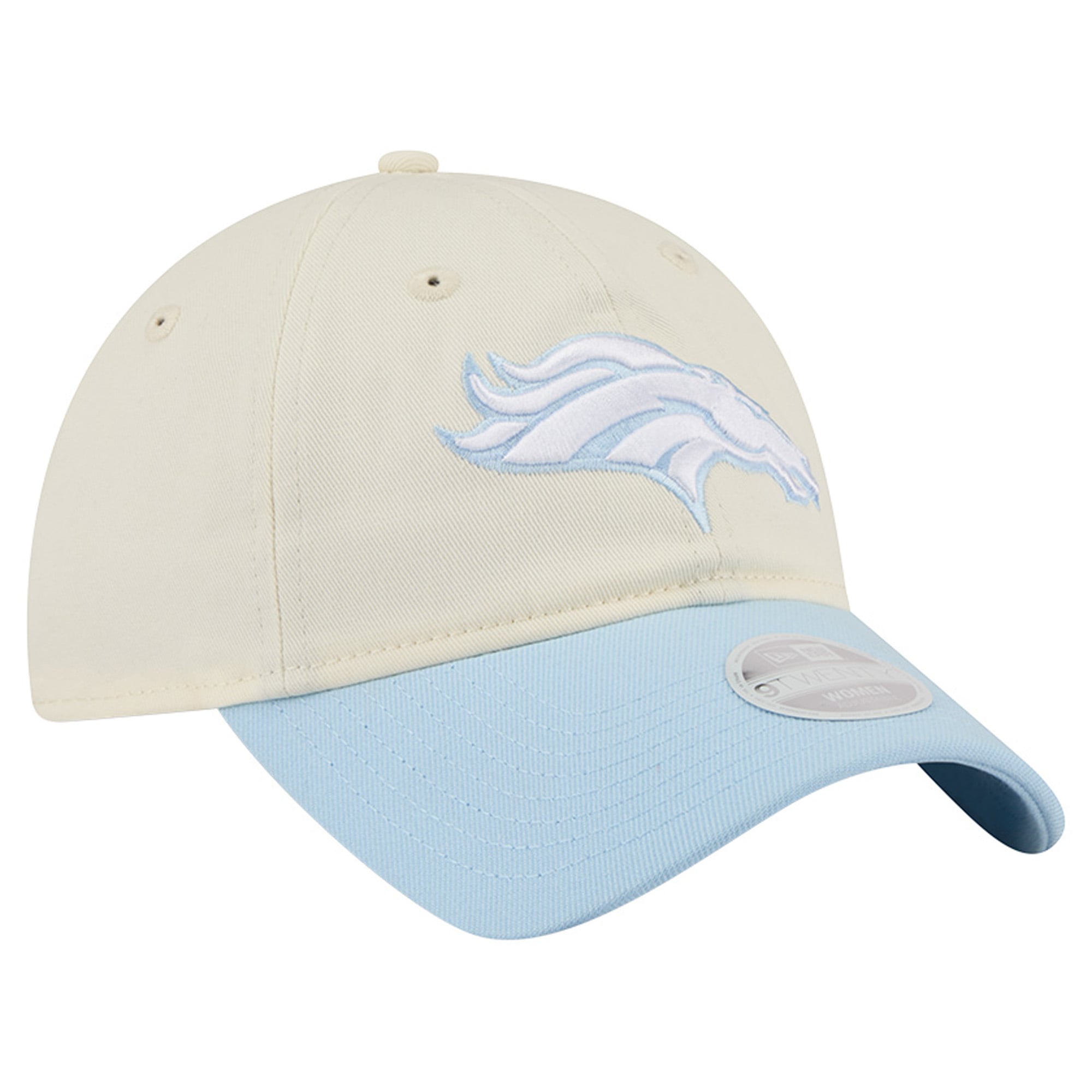 Women's New Era Cream/Coastal Blue Denver Broncos 9TWENTY Adjustable Hat
