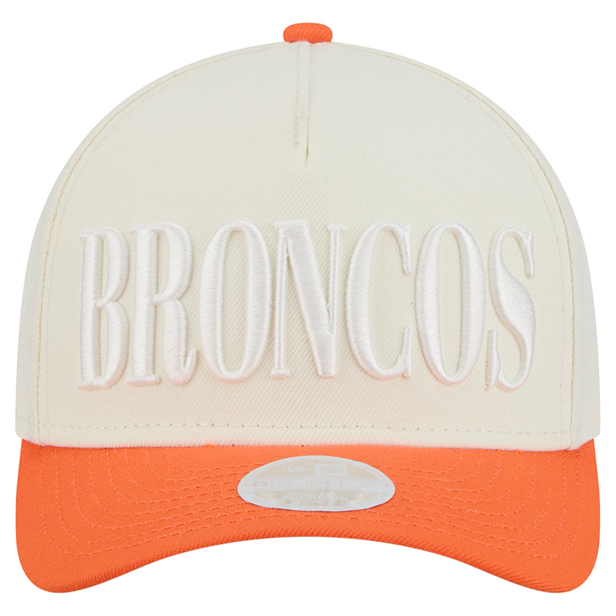 Women's New Era Cream/Orange Denver Broncos Tonal A-Frame 9FORTY Adjustable Hat
