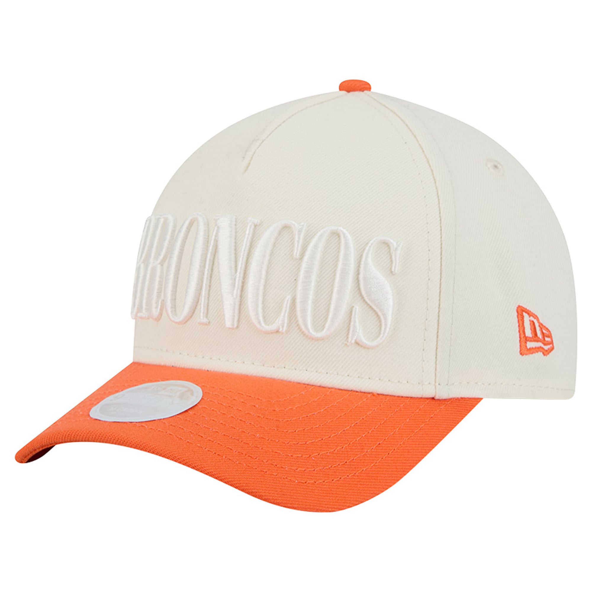 Women's New Era Cream/Orange Denver Broncos Tonal A-Frame 9FORTY Adjustable Hat