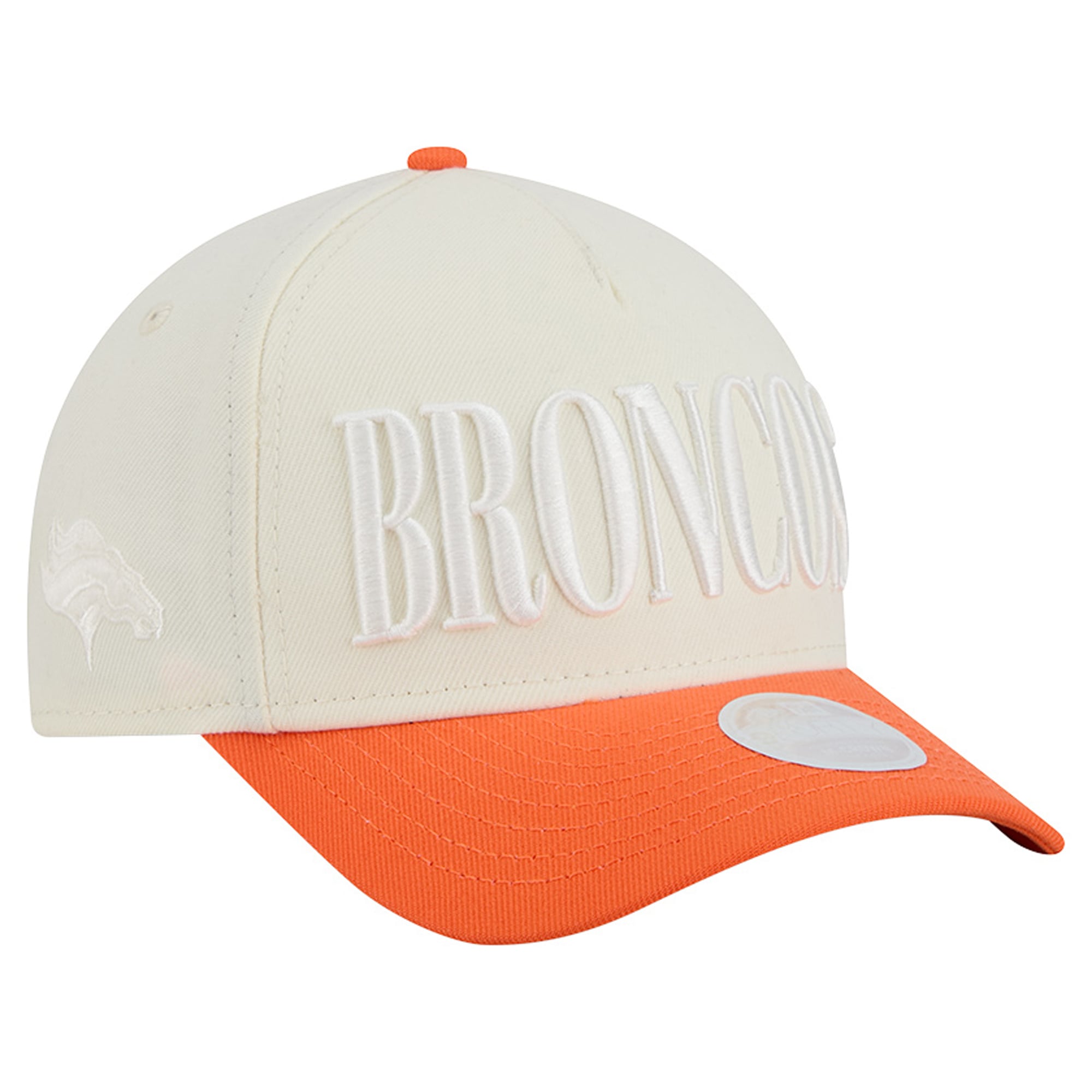Women's New Era Cream/Orange Denver Broncos Tonal A-Frame 9FORTY Adjustable Hat