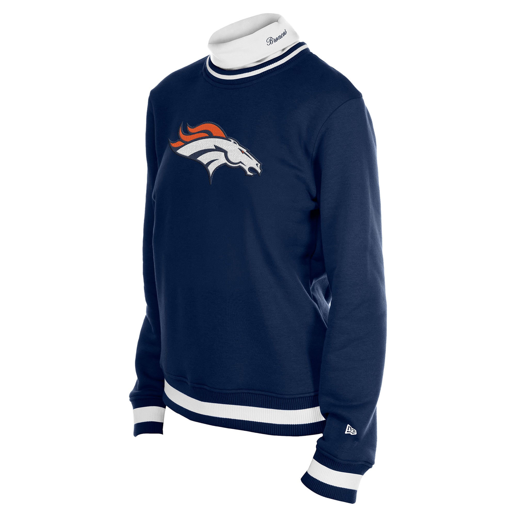 Pull à col roulé New Era bleu marine Denver Broncos Sport Classics pour femme