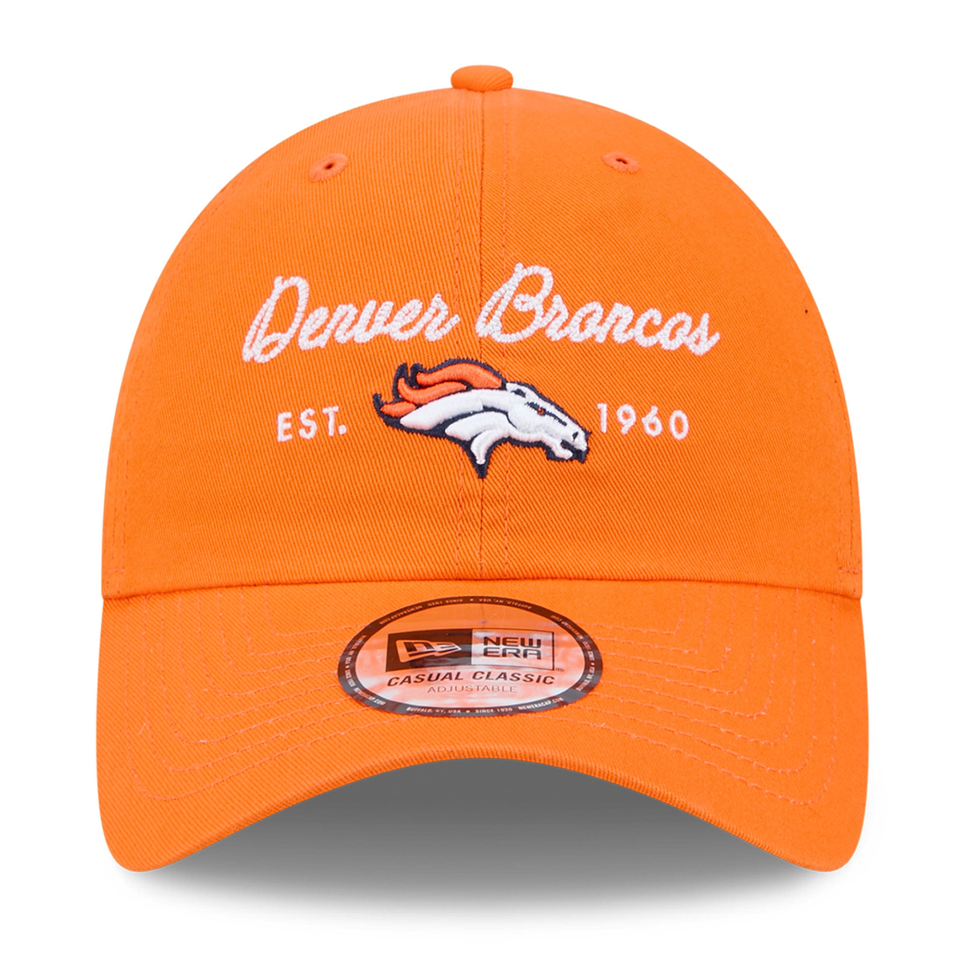 Women's New Era Orange Denver Broncos Script Casual Classic Adjustable Hat
