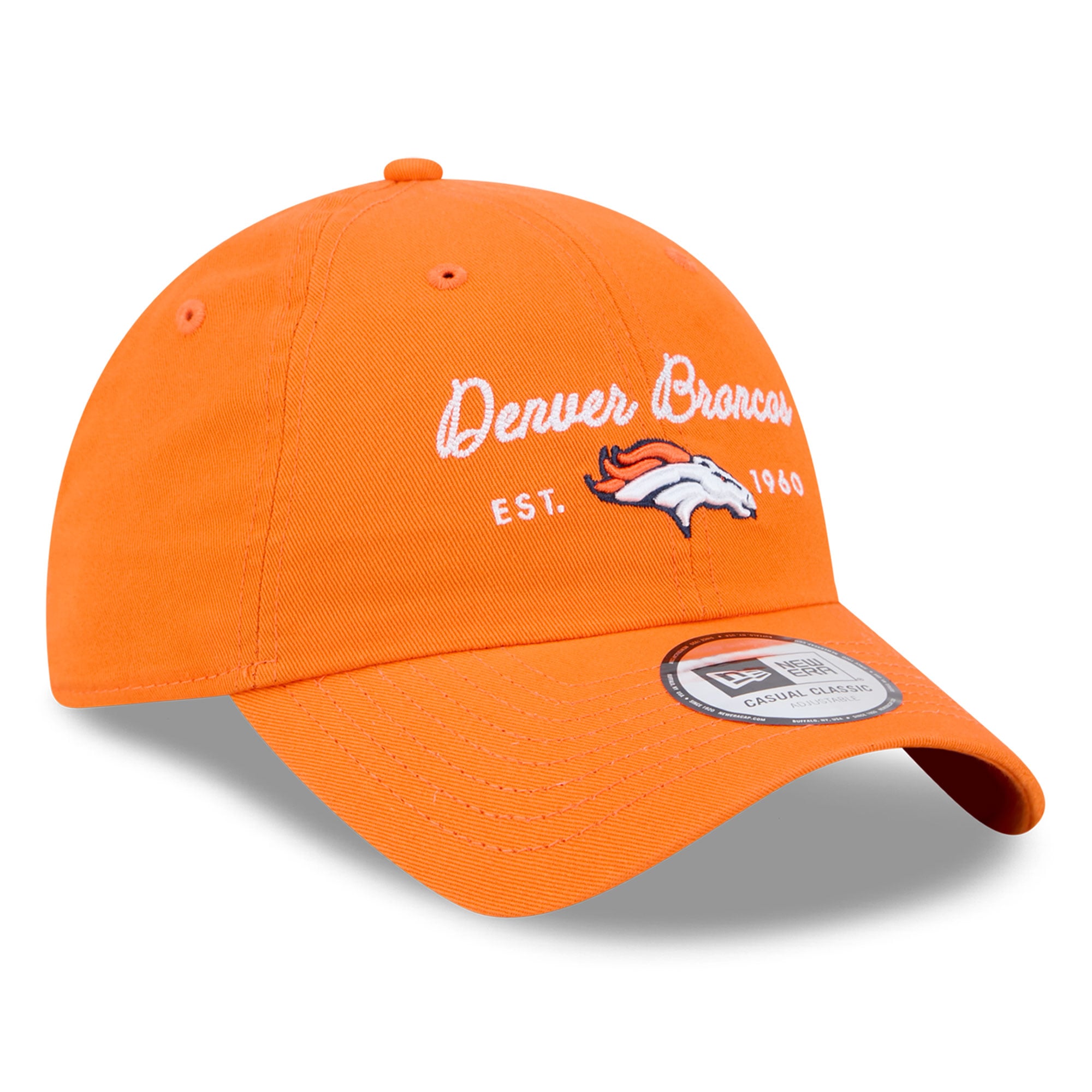Women's New Era Orange Denver Broncos Script Casual Classic Adjustable Hat