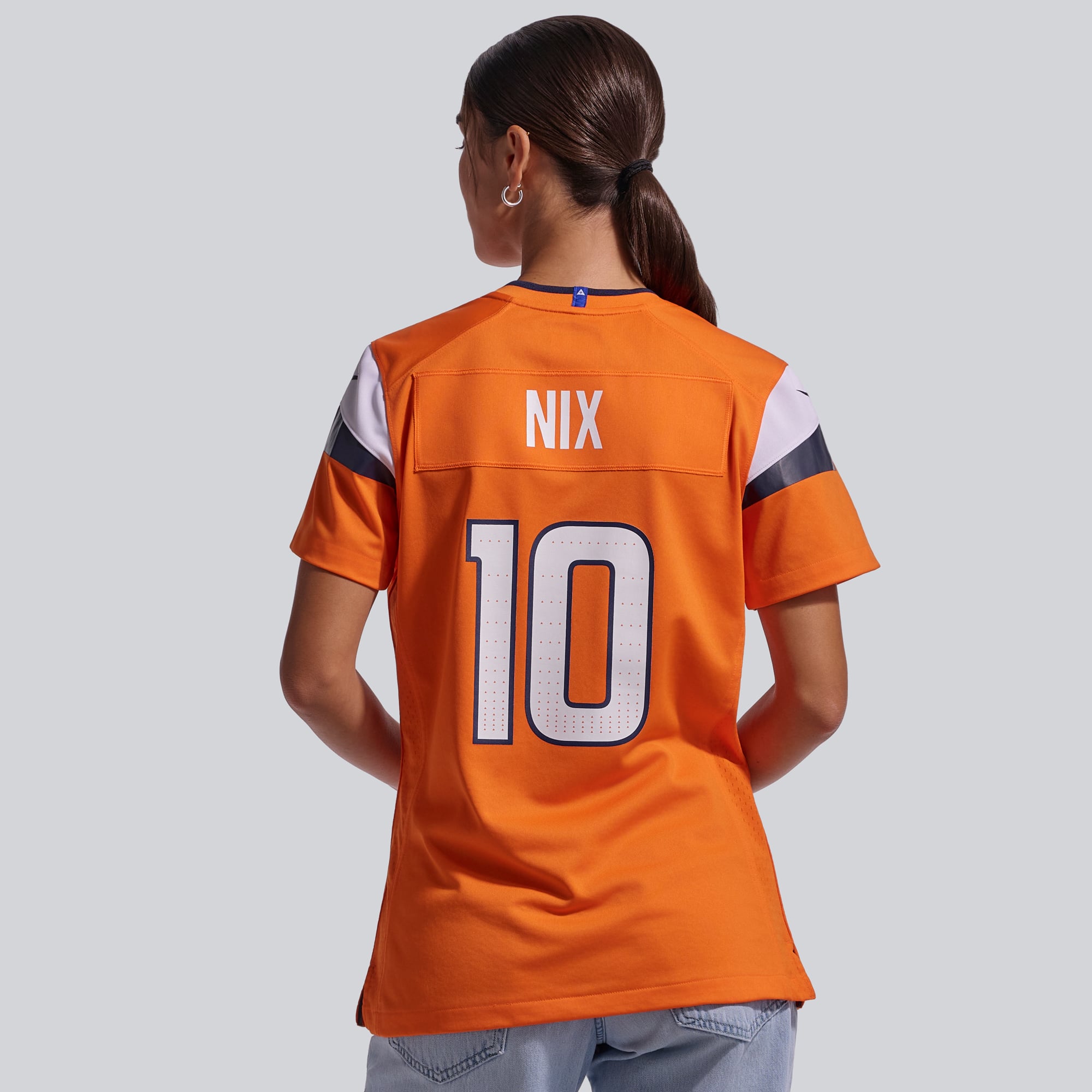 Maillot de match Nike Bo Nix Denver Broncos pour femme, orange