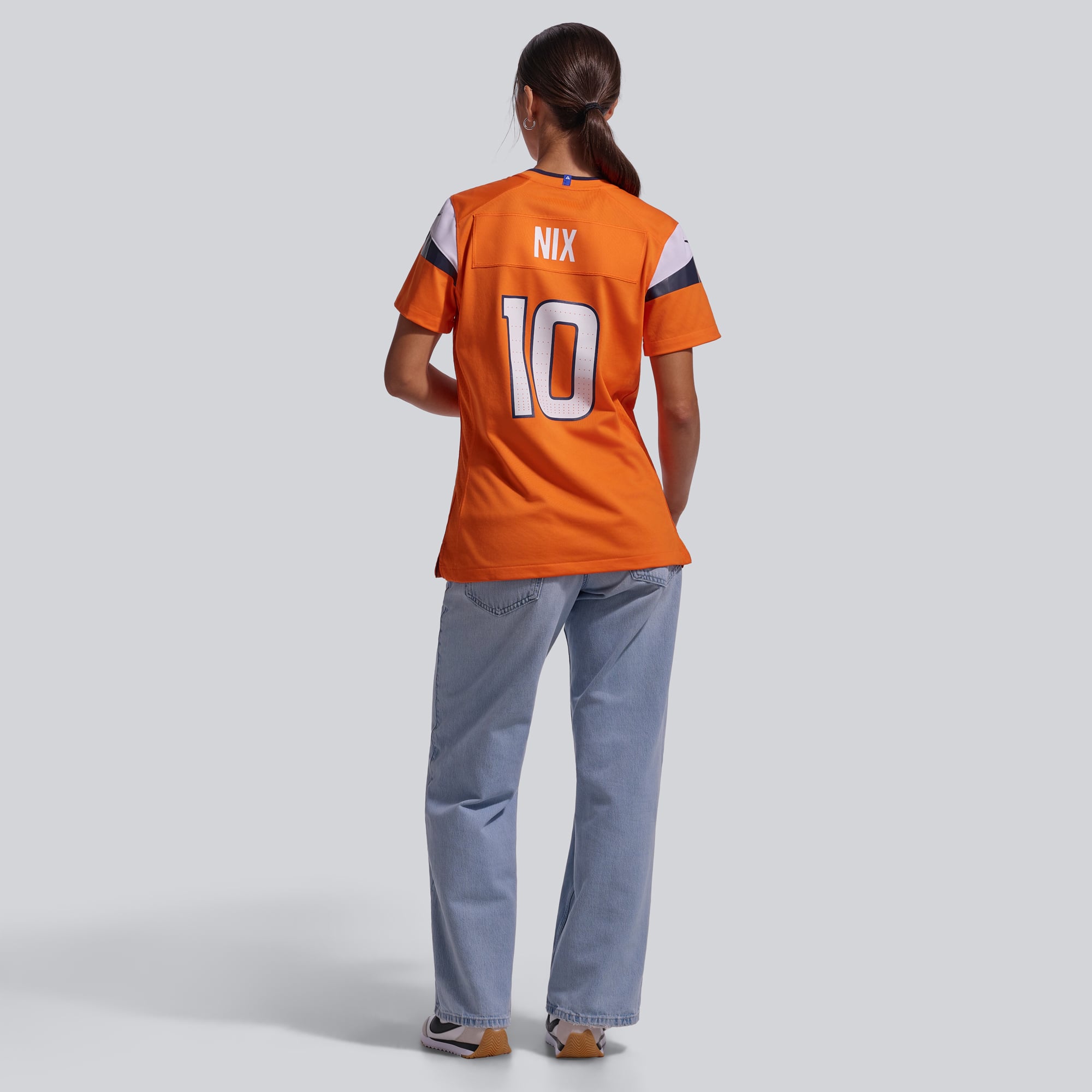 Maillot de match Nike Bo Nix Denver Broncos pour femme, orange